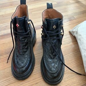 Sandro Black Quilted Ankle Boots